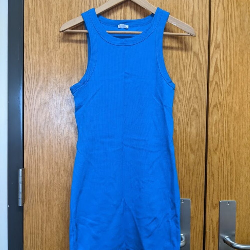 Cotton On Rib Racer Mini Dress - Blue